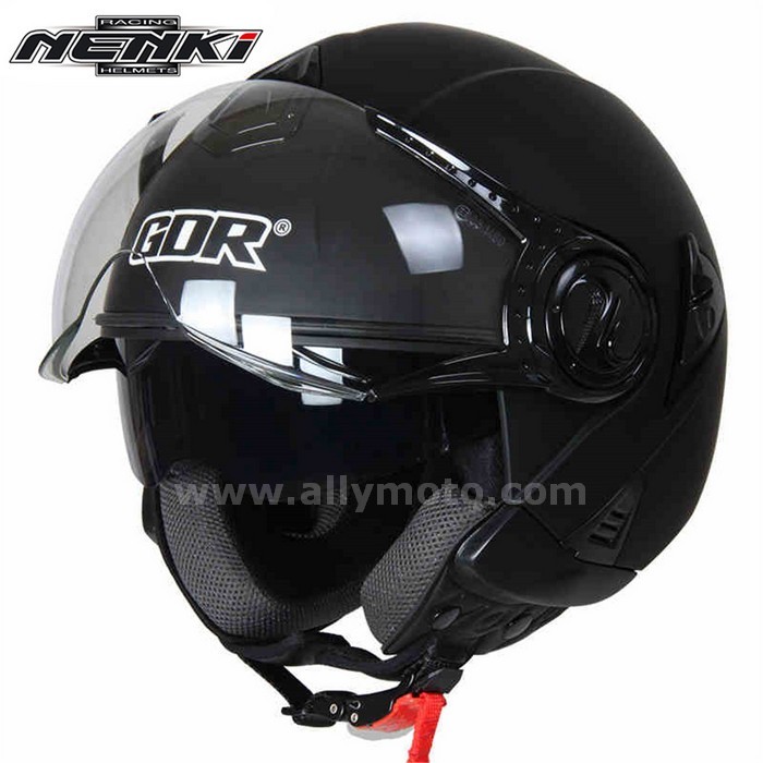 129 Open Face Helmet Vintage Style Cruiser Touring Chopper Street Scooter Dot Clear Lens Shield